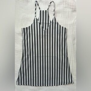 Unbranded gray/white vertical striped dress-Size Small
